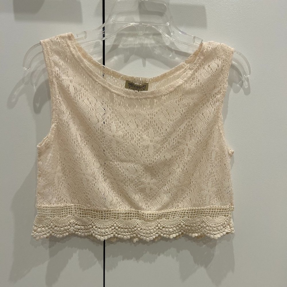 Creme Crocheted Crop Top